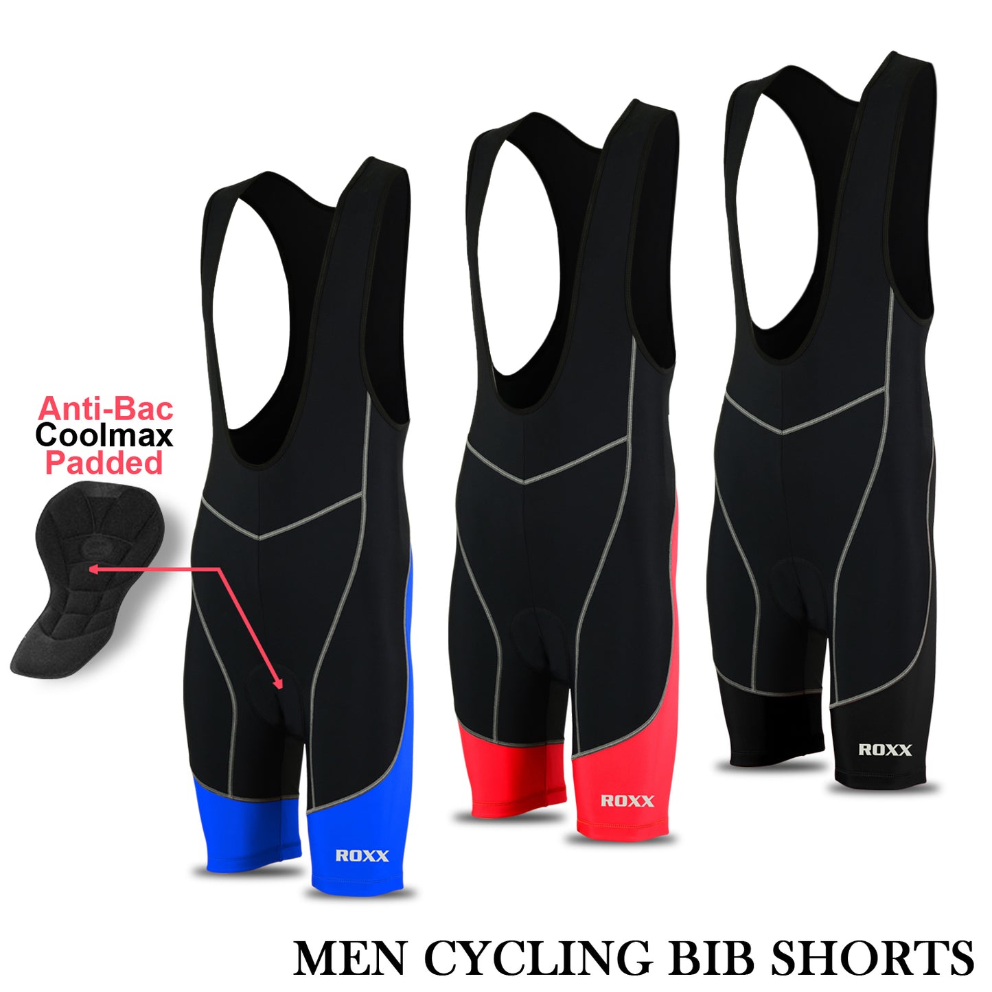 ROXX Mens Cycling Bib Shorts Cool-max Padding Outdoor Cycling biking Compression Wear