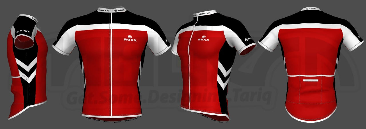 ROXX SPORTS Men's Cycling Jersey Short Sleeves Road and Mountain Bike Shirt MTB Top Zipper Rear Pockets