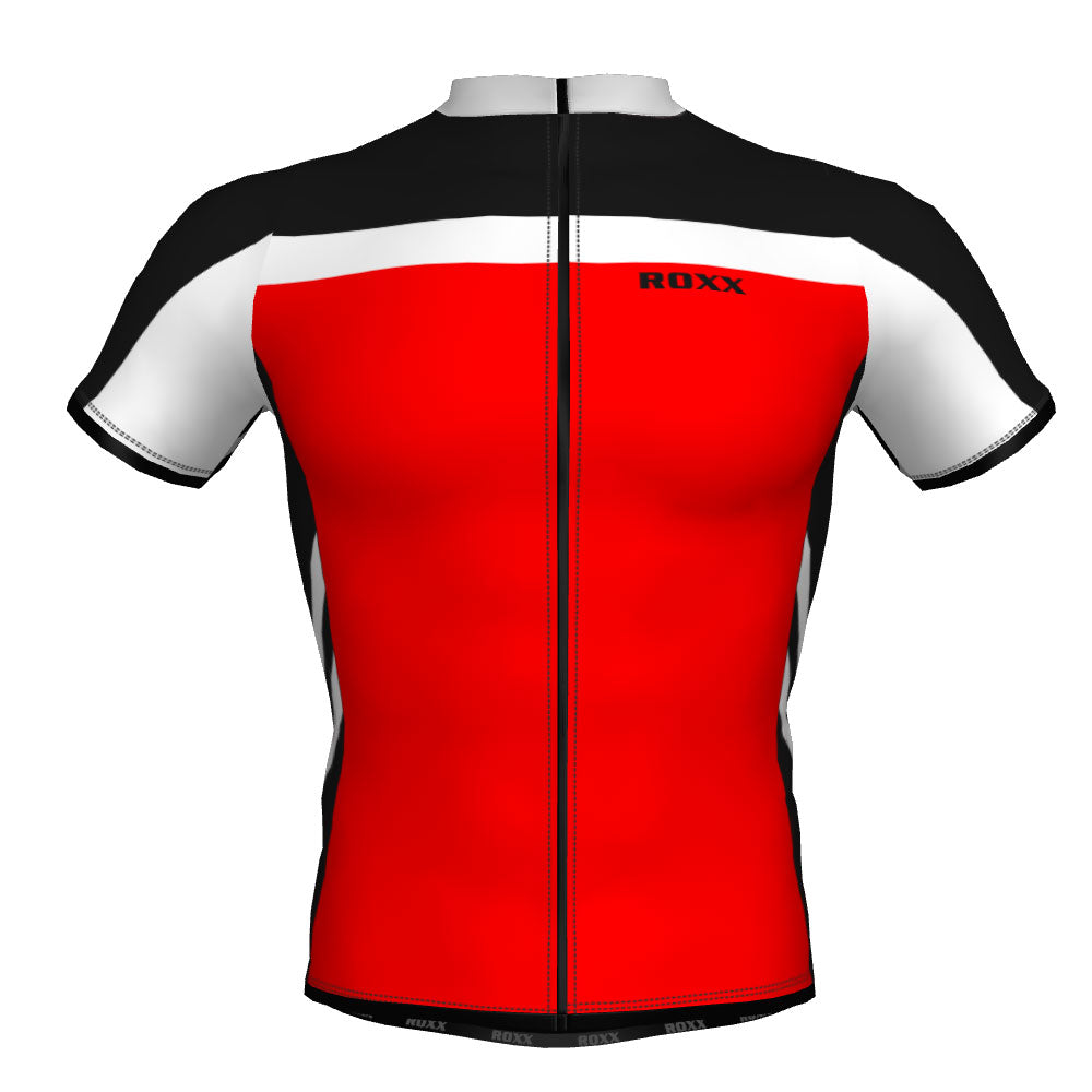 ROXX SPORTS Men's Cycling Jersey Short Sleeves Road and Mountain Bike Shirt MTB Top Zipper Rear Pockets
