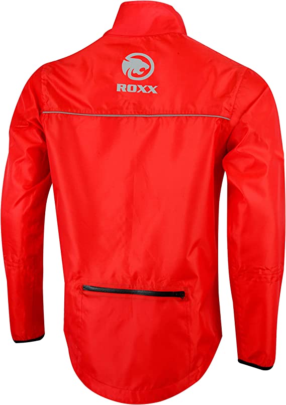 ROXX Cycling Full Zipper Jacket High Visibility Lightweight Waterproof Running Top Rain Coat Breathable Rain Jacket