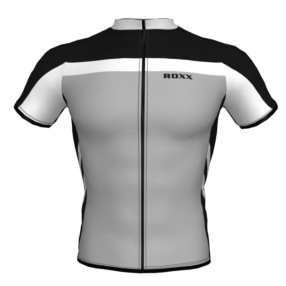 ROXX SPORTS Men's Cycling Jersey Short Sleeves Road and Mountain Bike Shirt MTB Top Zipper Rear Pockets