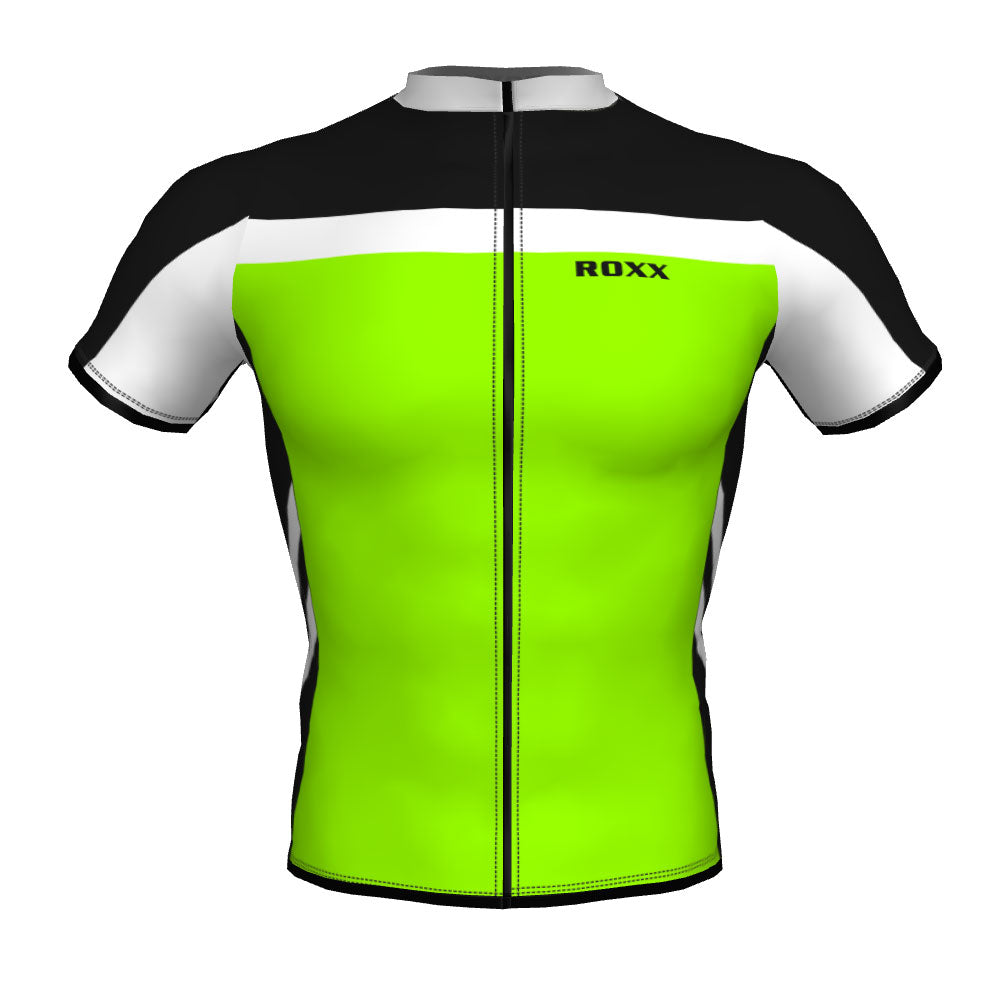 ROXX SPORTS Men's Cycling Jersey Short Sleeves Road and Mountain Bike Shirt MTB Top Zipper Rear Pockets