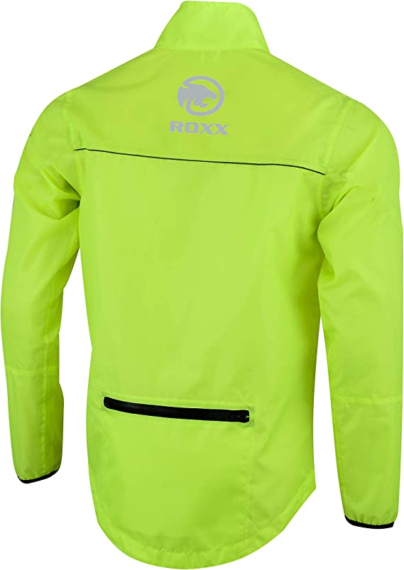 ROXX Cycling Full Zipper Jacket High Visibility Lightweight Waterproof Running Top Rain Coat Breathable Rain Jacket