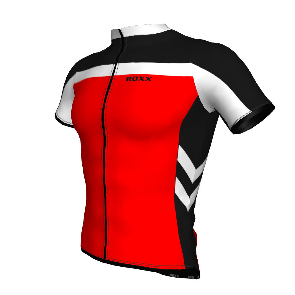 ROXX SPORTS Men's Cycling Jersey Short Sleeves Road and Mountain Bike Shirt MTB Top Zipper Rear Pockets