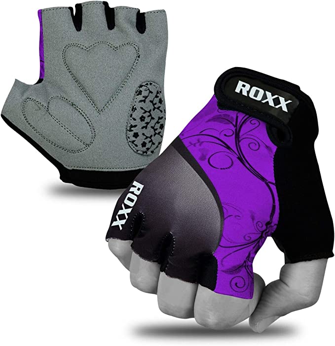 ROXX Cycling Gloves Fingerless Mens Women Kids Unisex Gel Padded Cycling Gloves Half Finger Bike Riding Mitts