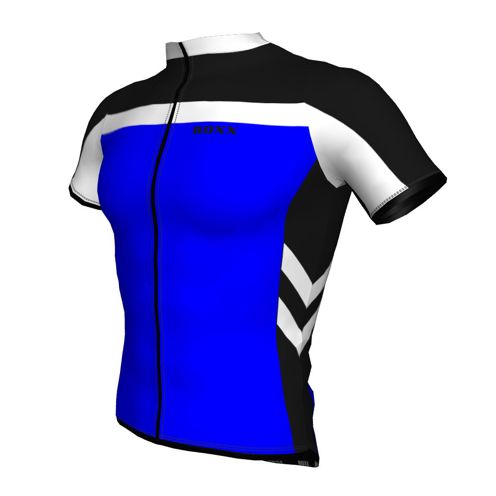 ROXX SPORTS Men's Cycling Jersey Short Sleeves Road and Mountain Bike Shirt MTB Top Zipper Rear Pockets