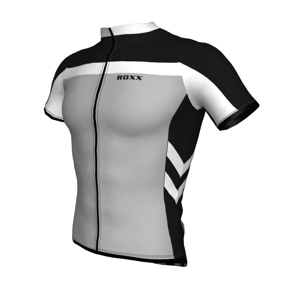 ROXX SPORTS Men's Cycling Jersey Short Sleeves Road and Mountain Bike Shirt MTB Top Zipper Rear Pockets