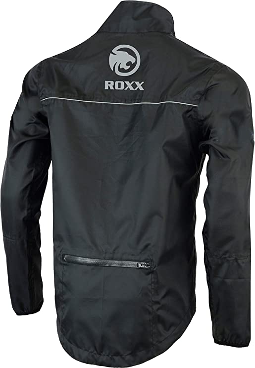 ROXX Cycling Full Zipper Jacket High Visibility Lightweight Waterproof Running Top Rain Coat Breathable Rain Jacket