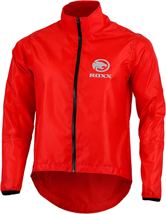 ROXX Cycling Full Zipper Jacket High Visibility Lightweight Waterproof Running Top Rain Coat Breathable Rain Jacket