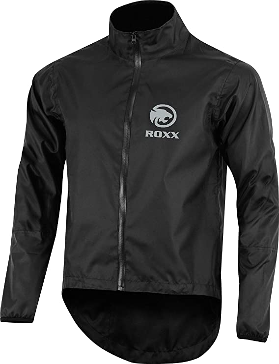 ROXX Cycling Full Zipper Jacket High Visibility Lightweight Waterproof Running Top Rain Coat Breathable Rain Jacket