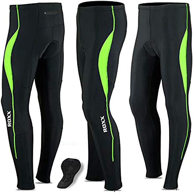 ROXX Men Cycling Tights Trousers Coolmax Padded Bicycle Long Pant Compression