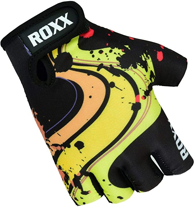 ROXX Cycling Gloves Fingerless Mens Women Kids Unisex Gel Padded Cycling Gloves Half Finger Bike Riding Mitts