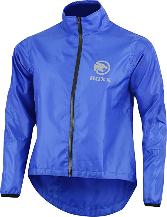 ROXX Cycling Full Zipper Jacket High Visibility Lightweight Waterproof Running Top Rain Coat Breathable Rain Jacket