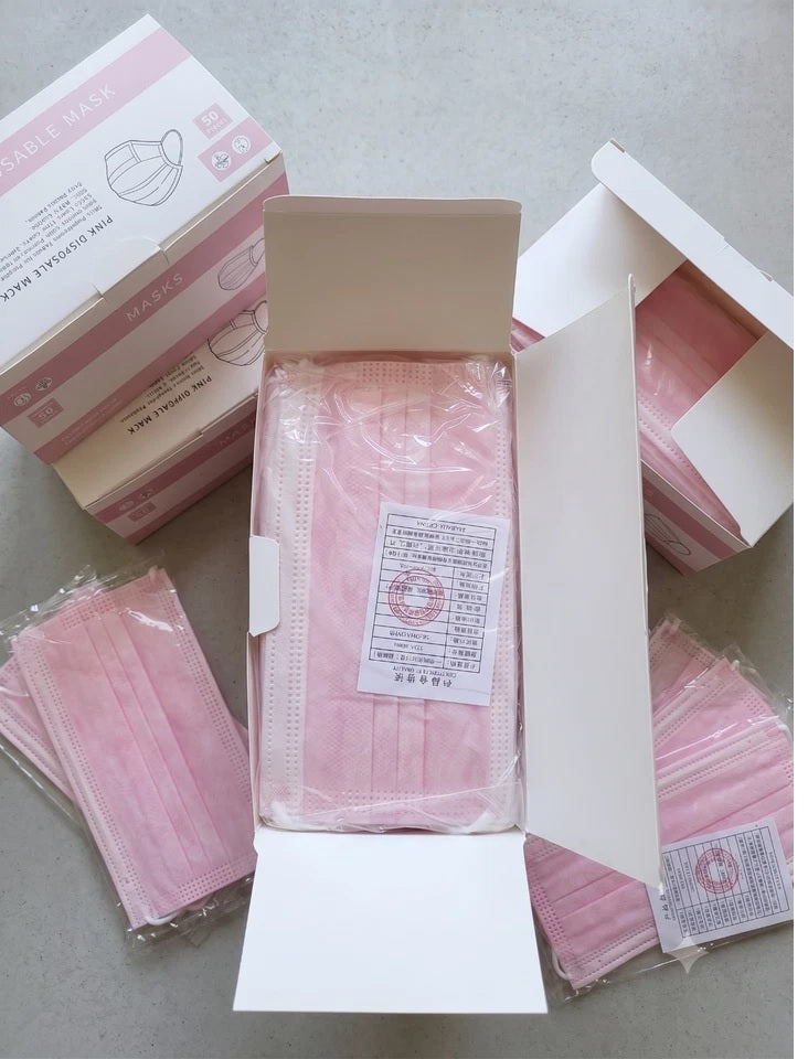 3-Ply Disposable Surgical Face Masks - Pack Of 50