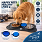 Stainless Steel Dog Bowls with Non slip Silicone Mat | 2 x 400ML Food Bowl for Dogs & Cats | Dishwasher Safe Puppies Feeding Bowls