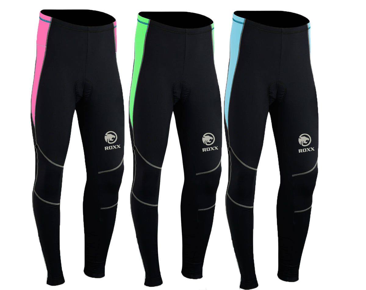 ROXX Ladies Cycling Long Tights Padded Winter Thermal Pants Women Cycle Bicycle Trousers Quick Dry UV Protection Bike Legging