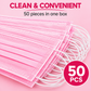 ROXX Disposable Face Masks Pink, 50 Pack, 3-Ply Non-Woven Face Coverings, Lightweight Pleated Design with Elastic Ear Loops, Everyday Use