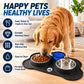 Stainless Steel Dog Bowls with Non slip Silicone Mat | 2 x 400ML Food Bowl for Dogs & Cats | Dishwasher Safe Puppies Feeding Bowls