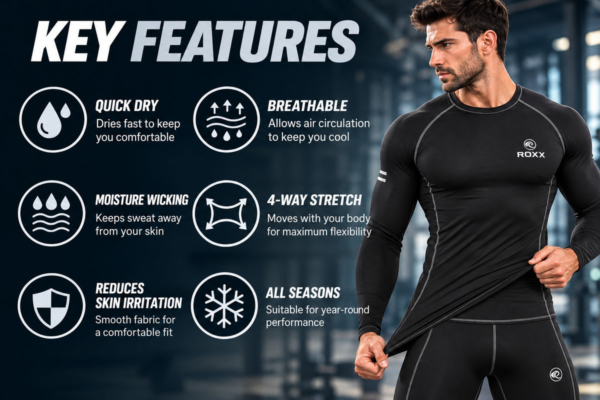 Mens Compression Armour Base layer Top Thermal Skin Fit Shirt + Leggings set
