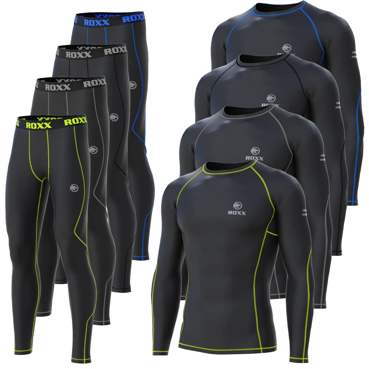Mens Compression Armour Base layer Top Thermal Skin Fit Shirt + Leggings set