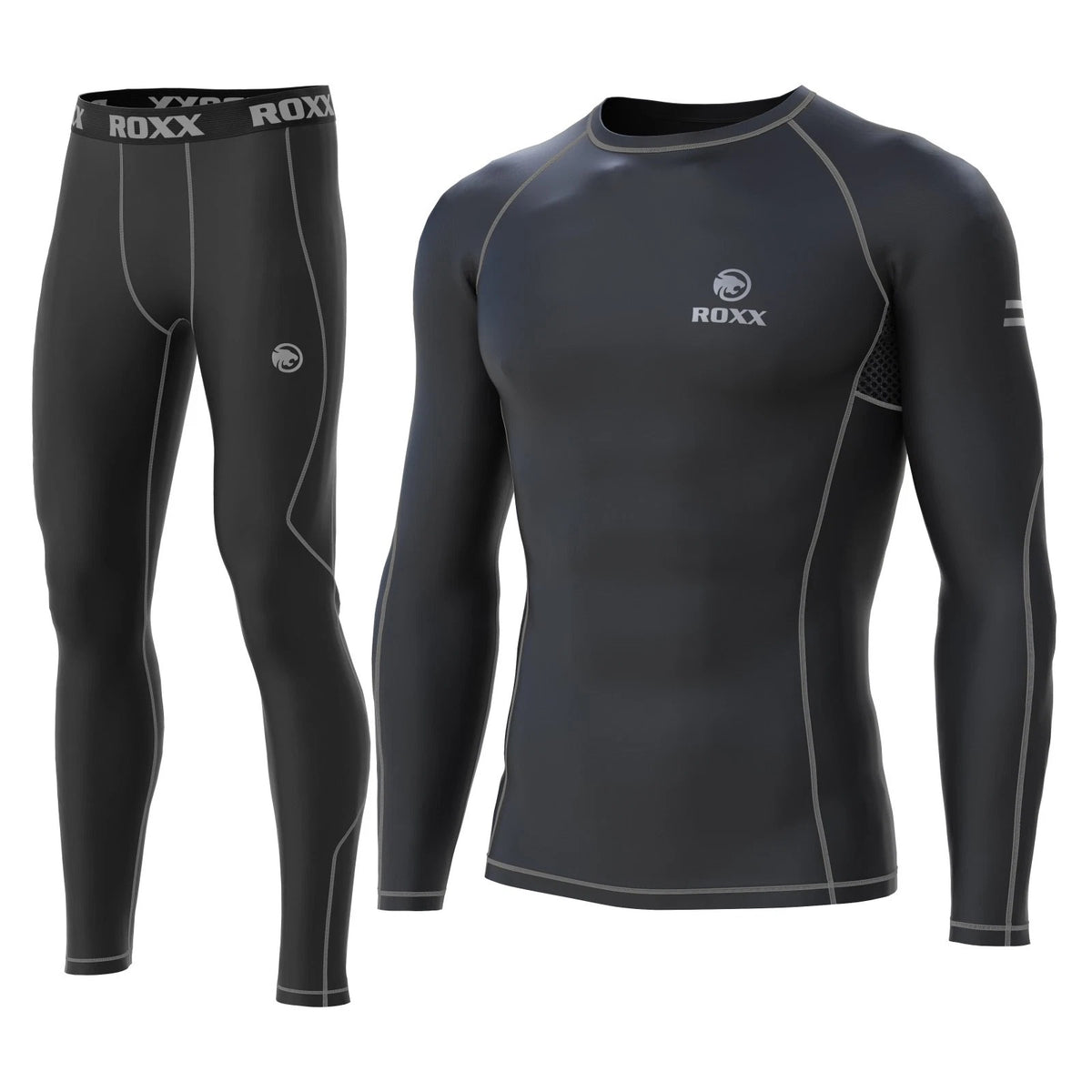 Mens Compression Armour Base layer Top Thermal Skin Fit Shirt + Leggings set