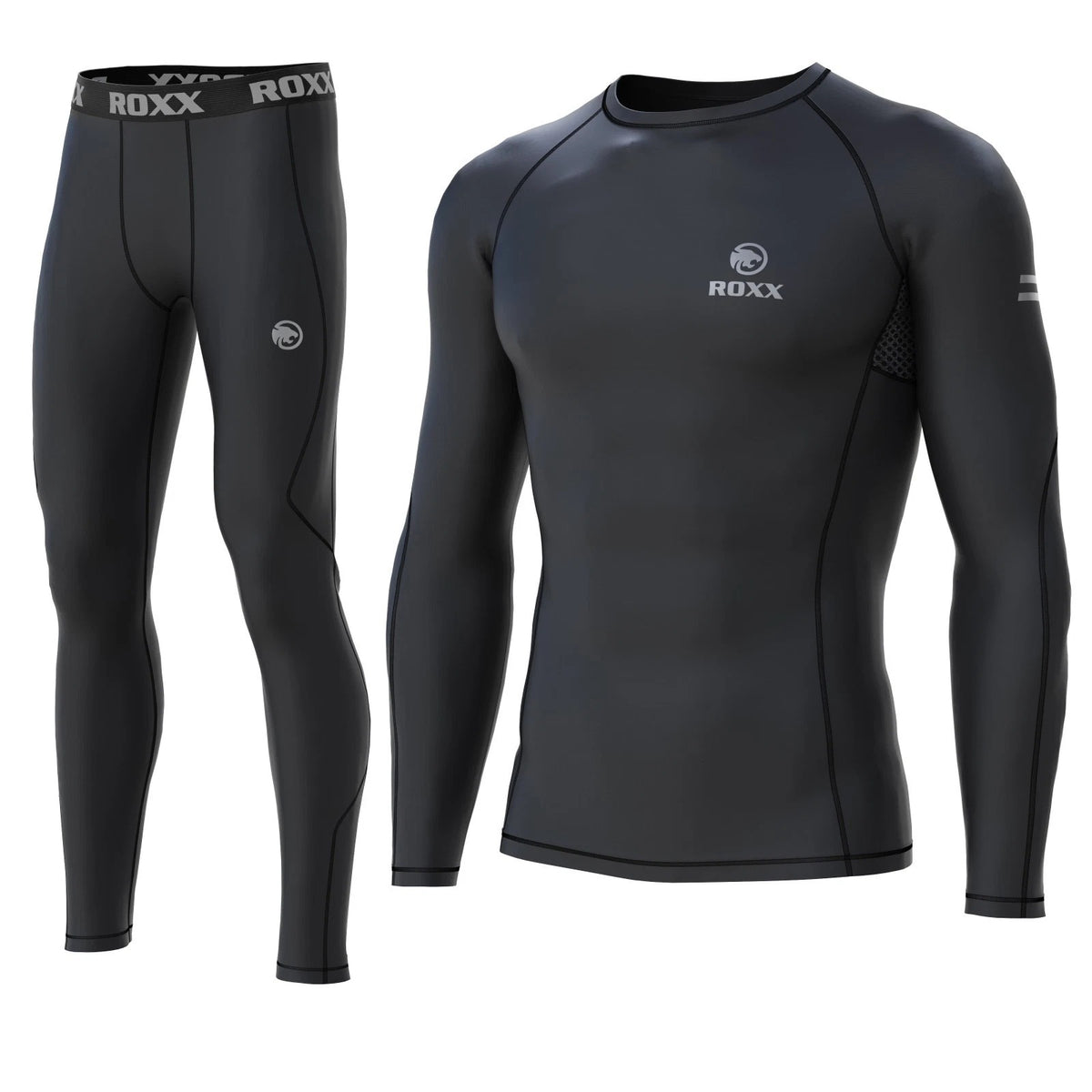 Mens Compression Armour Base layer Top Thermal Skin Fit Shirt + Leggings set