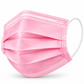 ROXX Disposable Face Masks Pink, 50 Pack, 3-Ply Non-Woven Face Coverings, Lightweight Pleated Design with Elastic Ear Loops, Everyday Use
