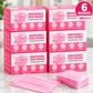 ROXX Disposable Face Masks Pink, 50 Pack, 3-Ply Non-Woven Face Coverings, Lightweight Pleated Design with Elastic Ear Loops, Everyday Use