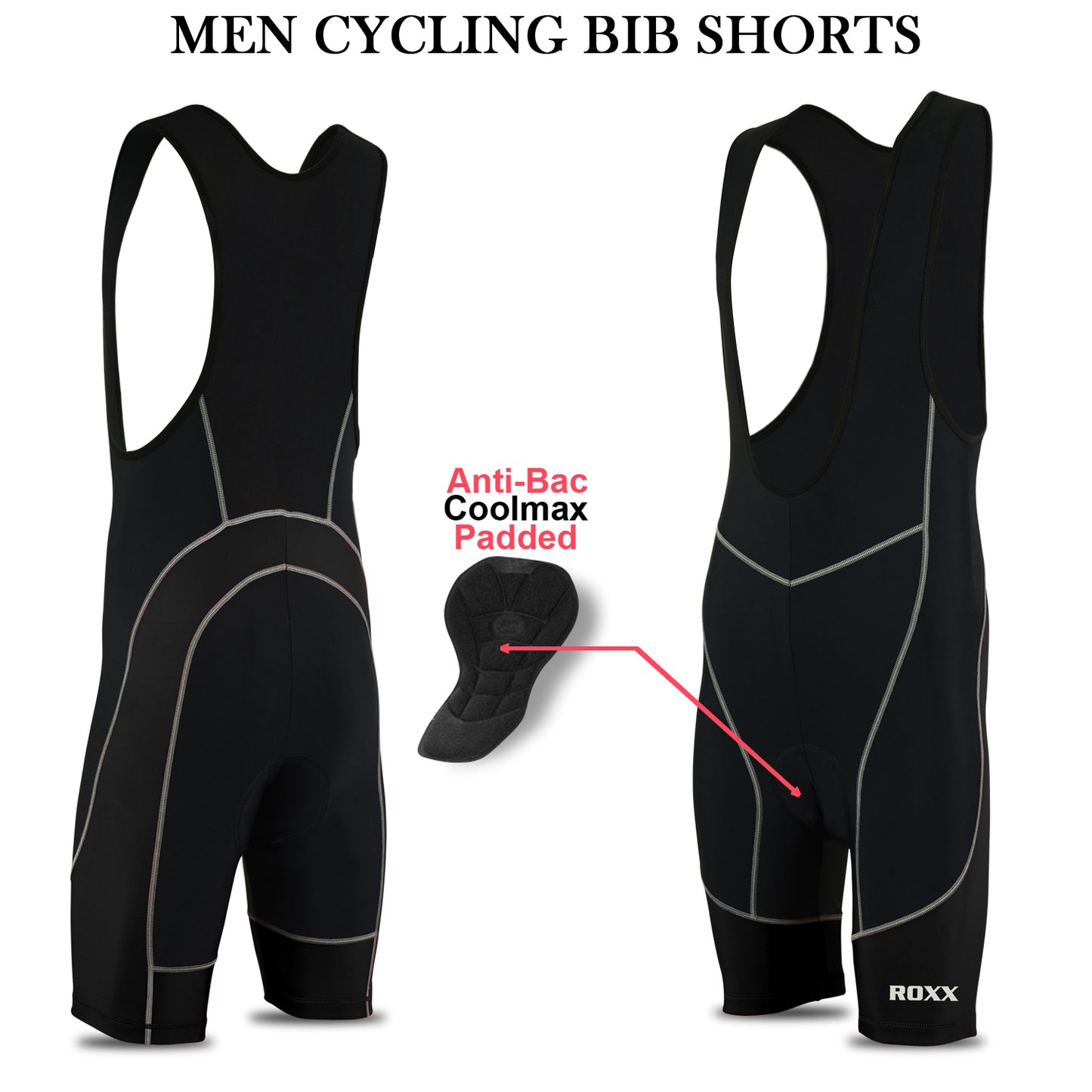ROXX Mens Cycling Bib Shorts Cool-max Padding Outdoor Cycling biking Compression Wear