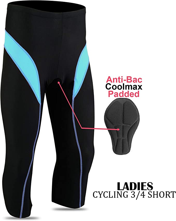 ROXX Women's ladies Quality ¾ Three Quarter Legging Cycling Shorts Cool-max Padded Outdoor Cycle Tight girl Shorts SPORTS