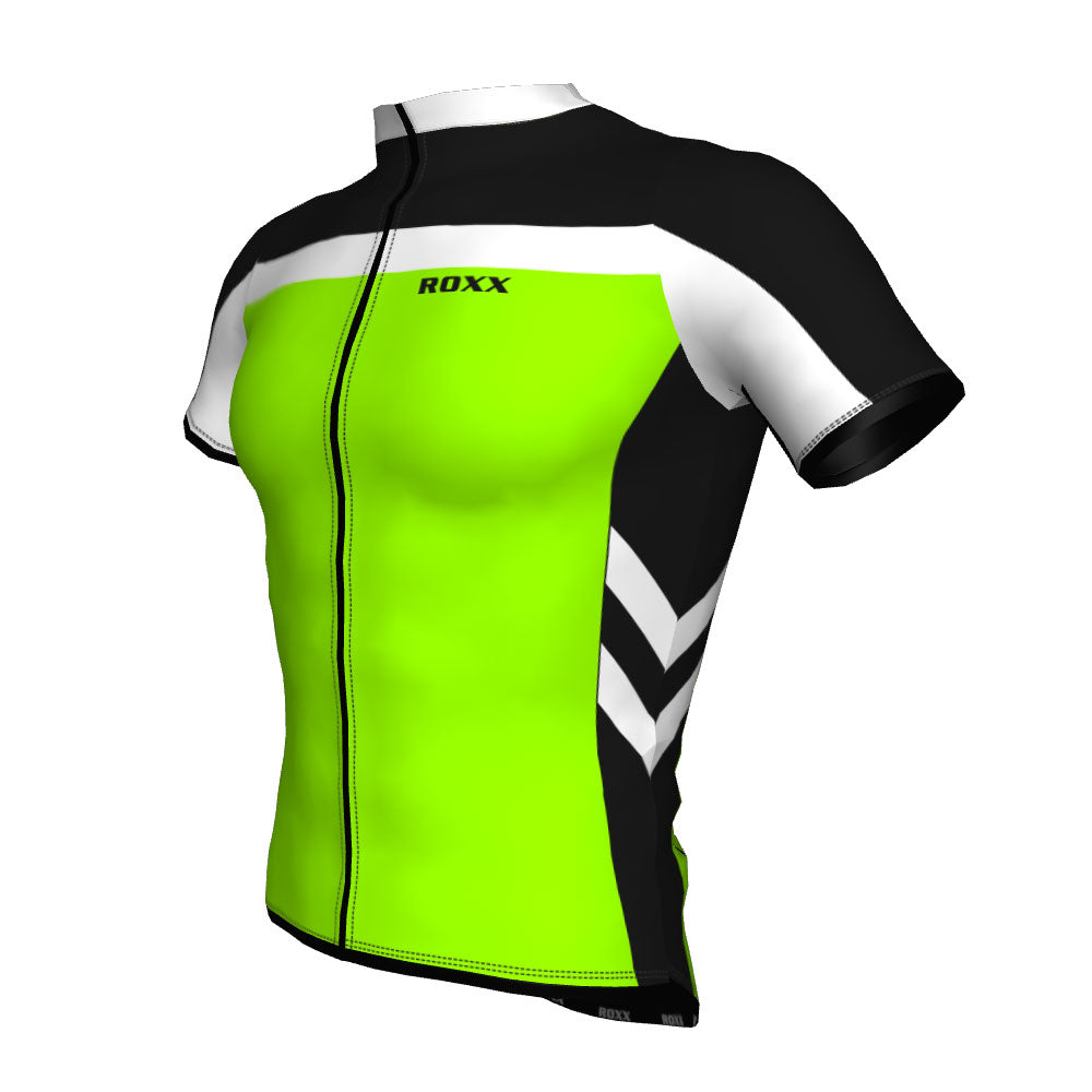 ROXX SPORTS Men's Cycling Jersey Short Sleeves Road and Mountain Bike Shirt MTB Top Zipper Rear Pockets