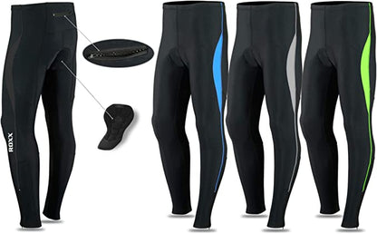 ROXX Men Cycling Tights Trousers Coolmax Padded Bicycle Long Pant Compression