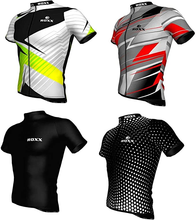 ROXX SPORT Mens cycling jersey Breathable Short Sleeve Cycling Jersey Quick Dry Bike MTB Top