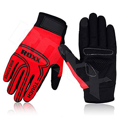 ROXX Cycling Gloves Windproof Gel Padded Touchscreen Full Finger Skidproof Biking Gloves